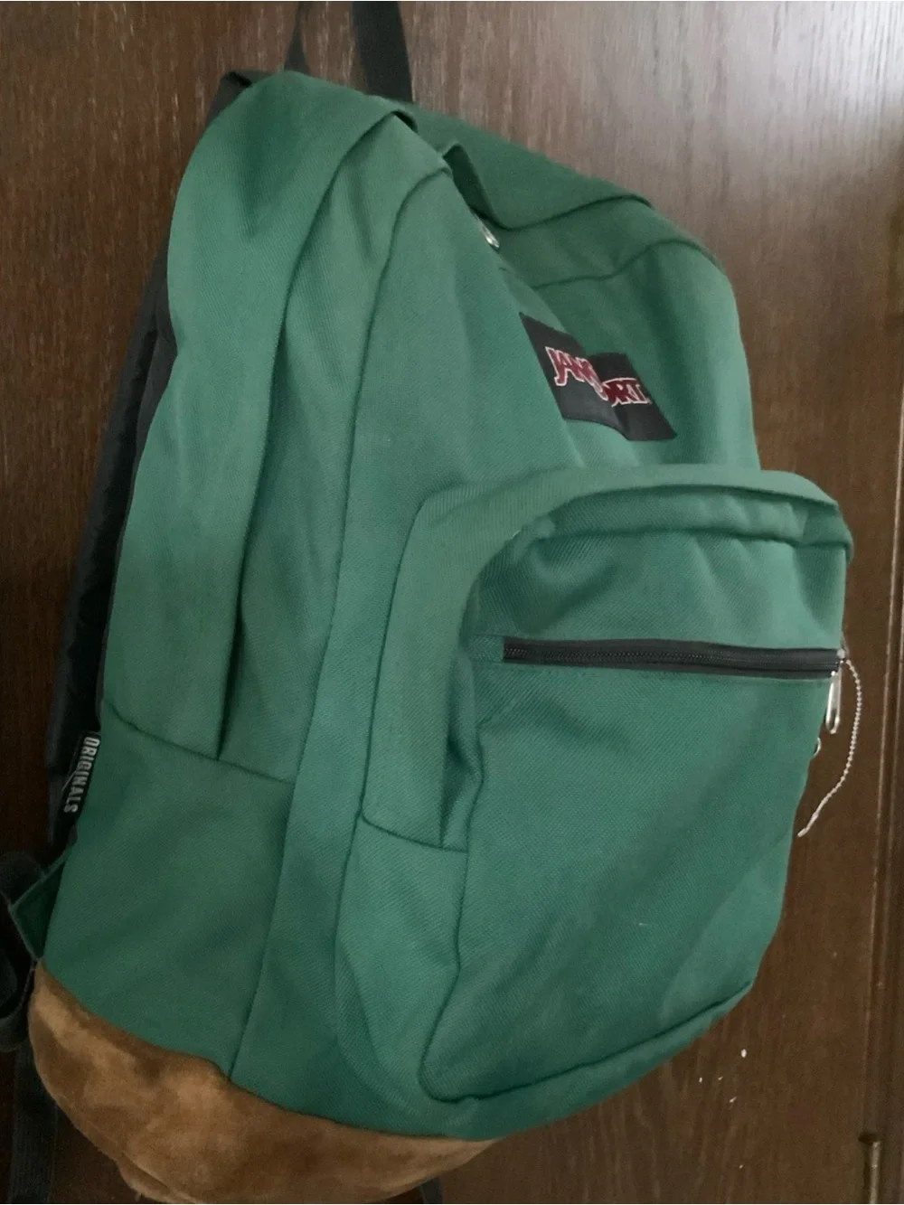 VTG Jansport 90s Backpack Suede Leather Bottom. School, work, hiking.